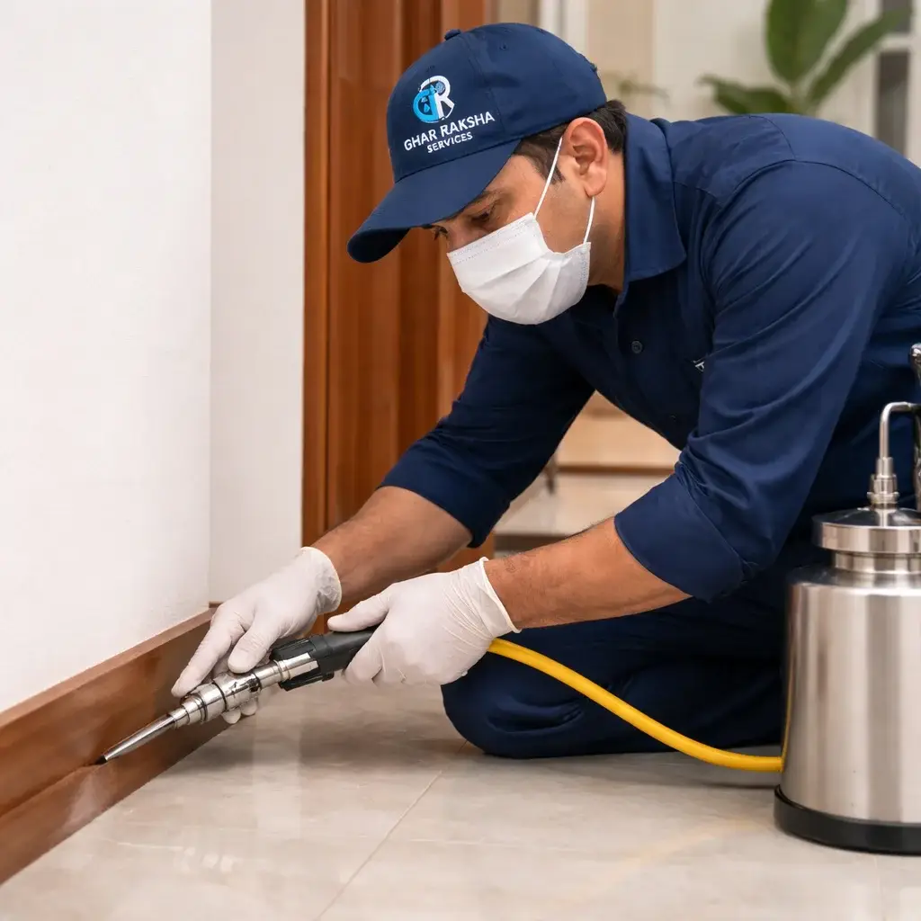 Professional termite control treatment in Hyderabad by Gharraksha Services